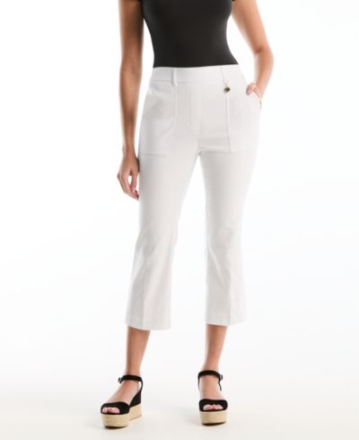 Petite Porkchop Pocket Kick Flare Capri Pants