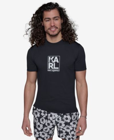 KARL LAGERFELD PARIS Men's Short-Sleeve Box Logo Rashguard