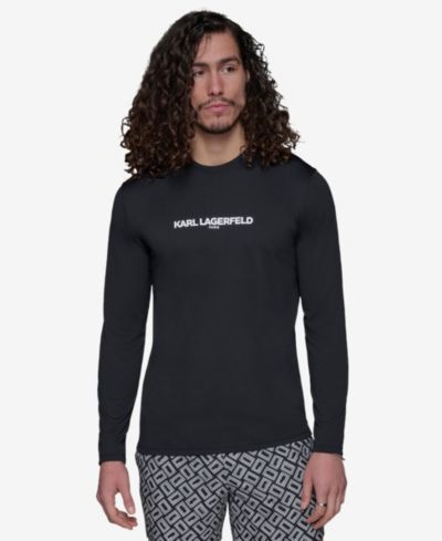 KARL LAGERFELD PARIS Men's Long-Sleeve Logo Rashguard