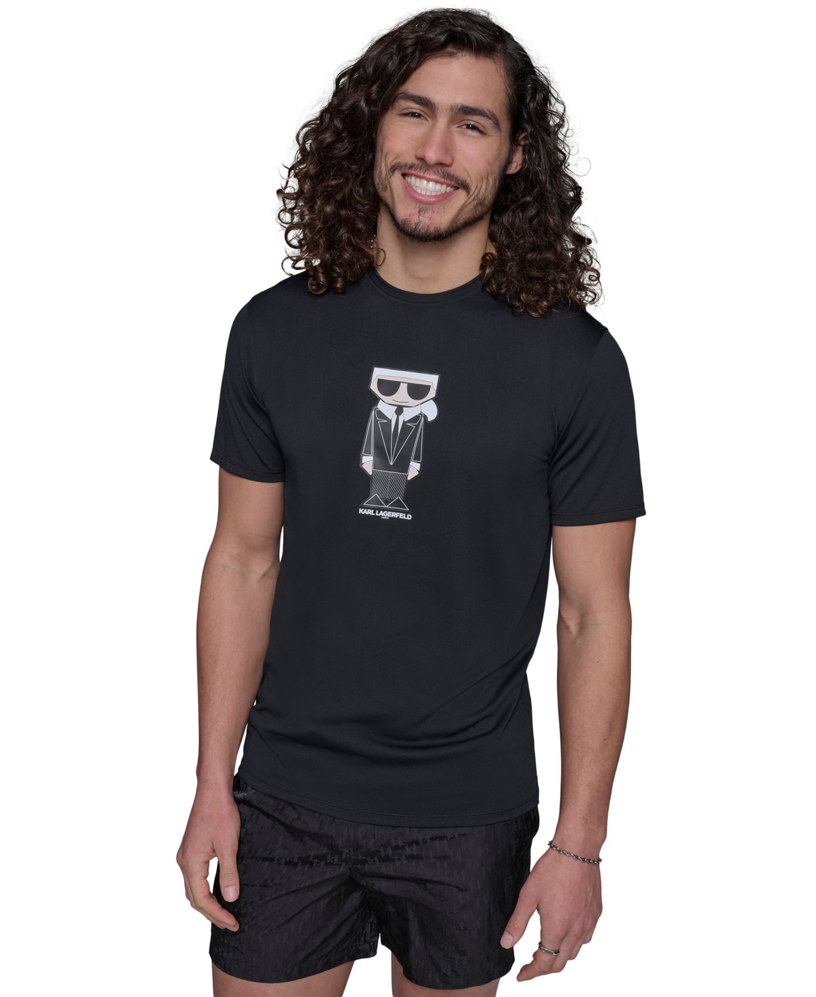 KARL LAGERFELD PARIS Men's Short-Sleeve Karl Doll Rashguard