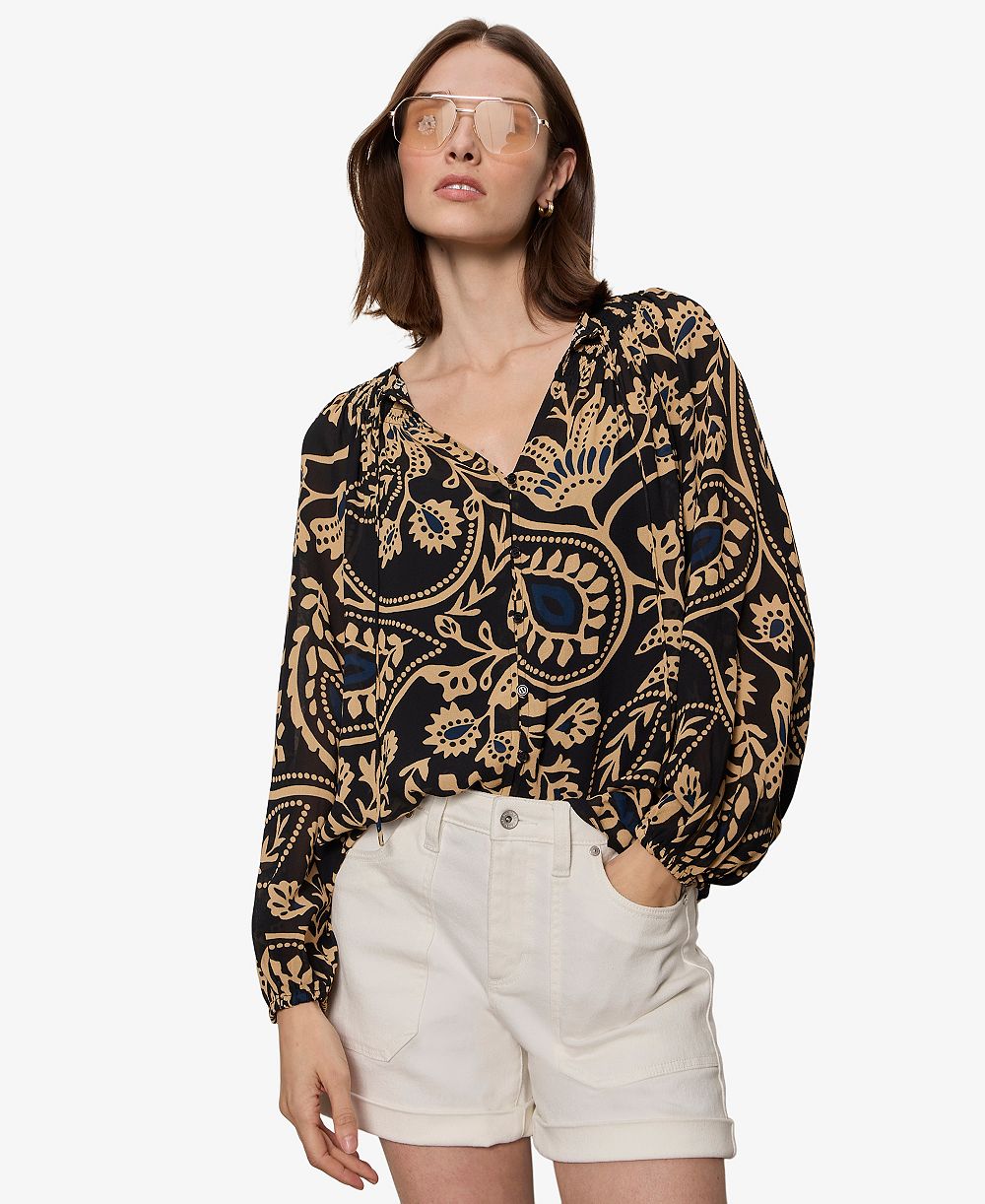 Sanctuary Женский Printed Split Neck Blouse
