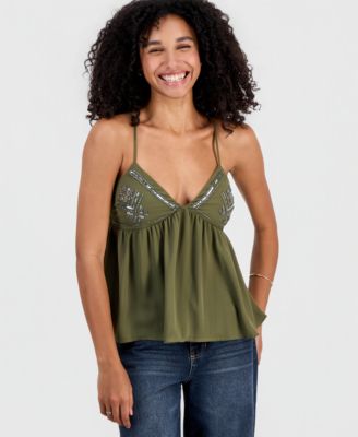 Женская топ Madden Girl Juniors' Beaded Babydoll