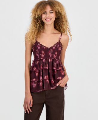 Детский топ Madden Girl Juniors' Smocked Babydoll Tank