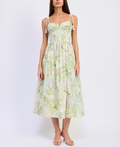 En Saison Women's Blair Printed Sleeveless Midi Dress