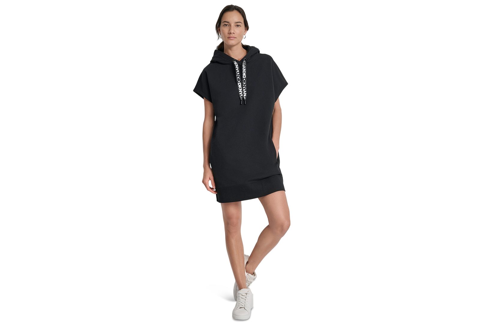 DKNY Sport Women's Two-Tone Hooded Mini Dress