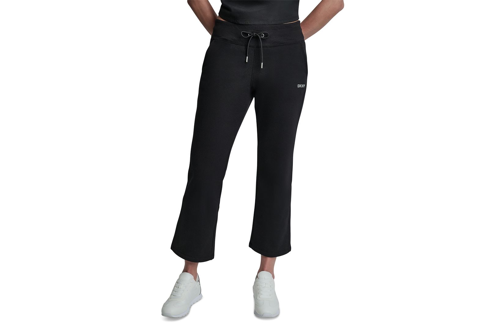 DKNY Sport Women's Metallic Bubble Mid-Rise Crop Flare Pants