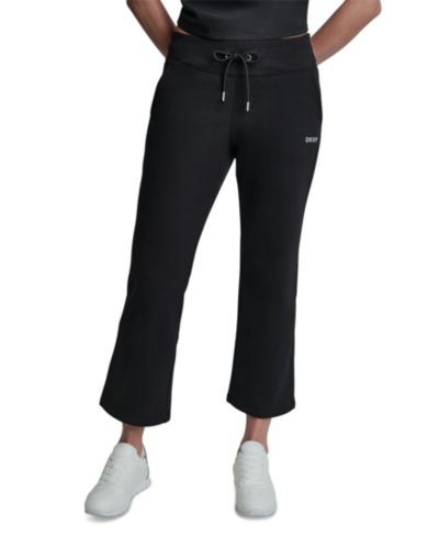 DKNY Sport Women's Metallic Bubble Mid-Rise Crop Flare Pants