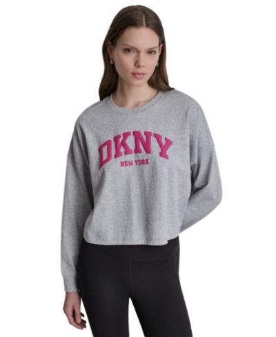 Футболка DKNY Sport Women's Varsity Logo с заниженной линией плеча