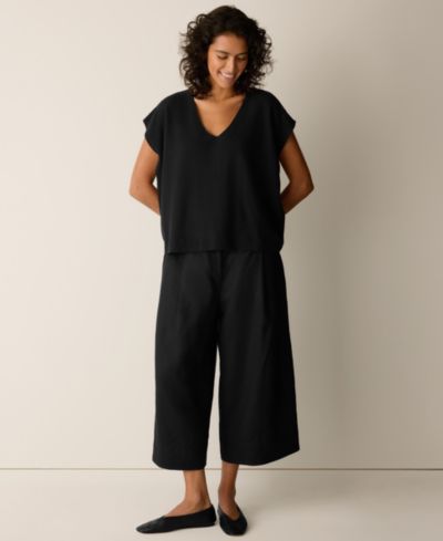 Eileen Fisher Women's V-Neck Cap-Sleeve Sweater