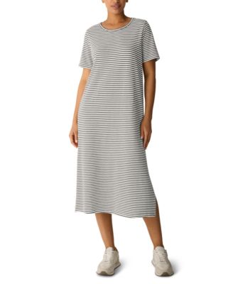 Eileen Fisher Women's Round Neck Short-Sleeve Midi Dress, Regular and Plus Size