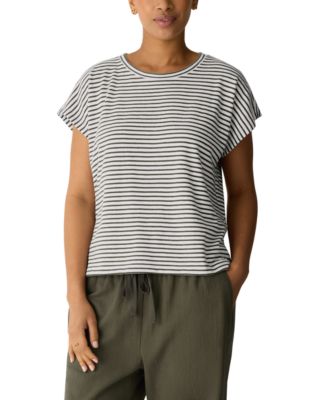 Eileen Fisher Women's Striped Crewneck Cotton T-Shirt
