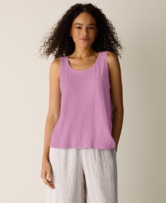 Eileen Fisher Women's Linen Scoop Neck Sleeveless Tank Top