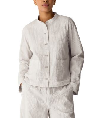 Eileen Fisher Women's Mandarin Collar Shirt Jacket, Regular and Plus Size