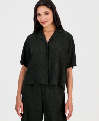 Женская рубашка Eileen Fisher с V-образным вырезом и рукавом 3/4