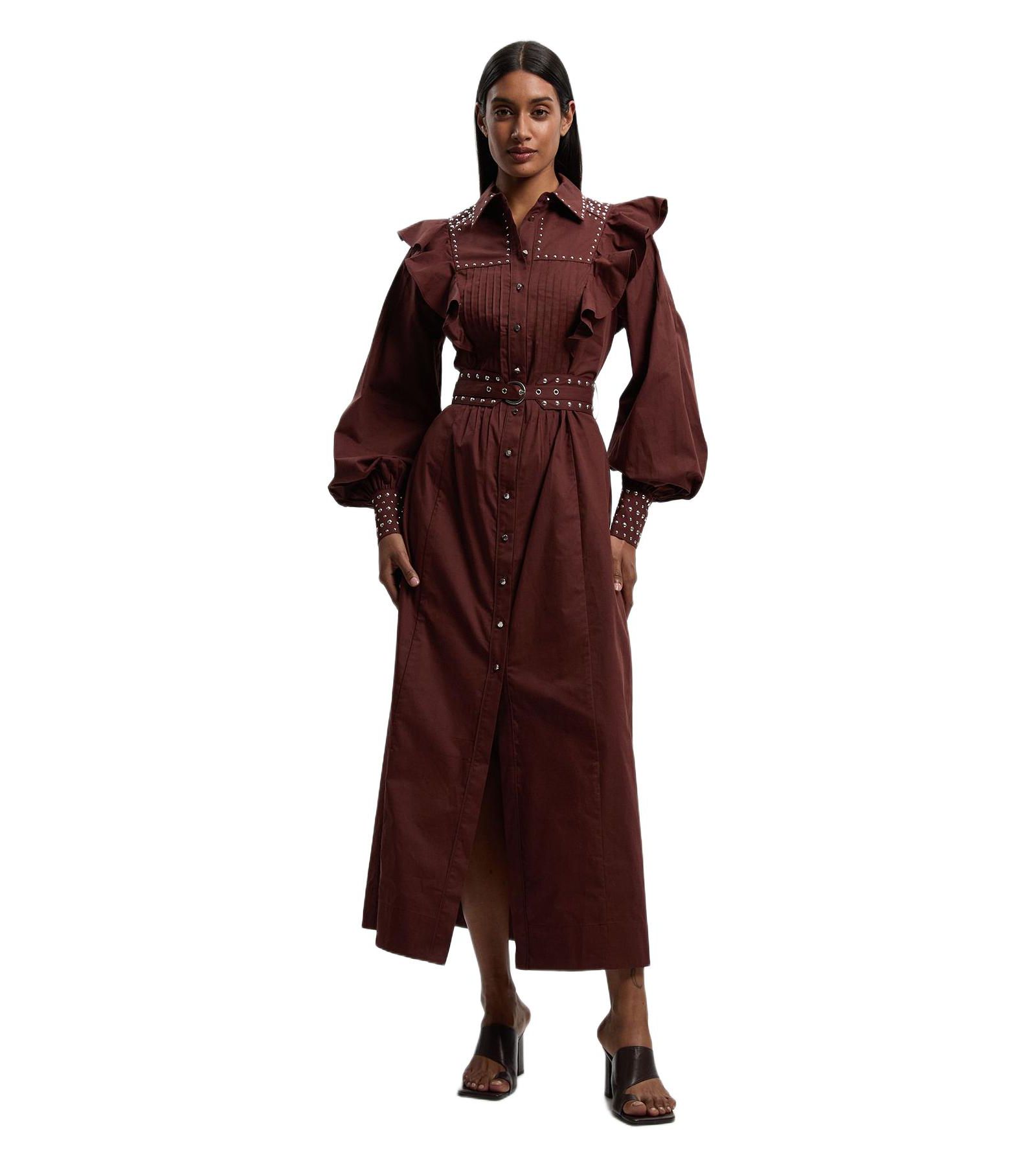 Женское платье-рубашка Karen Millen Cotton Studded Maxi