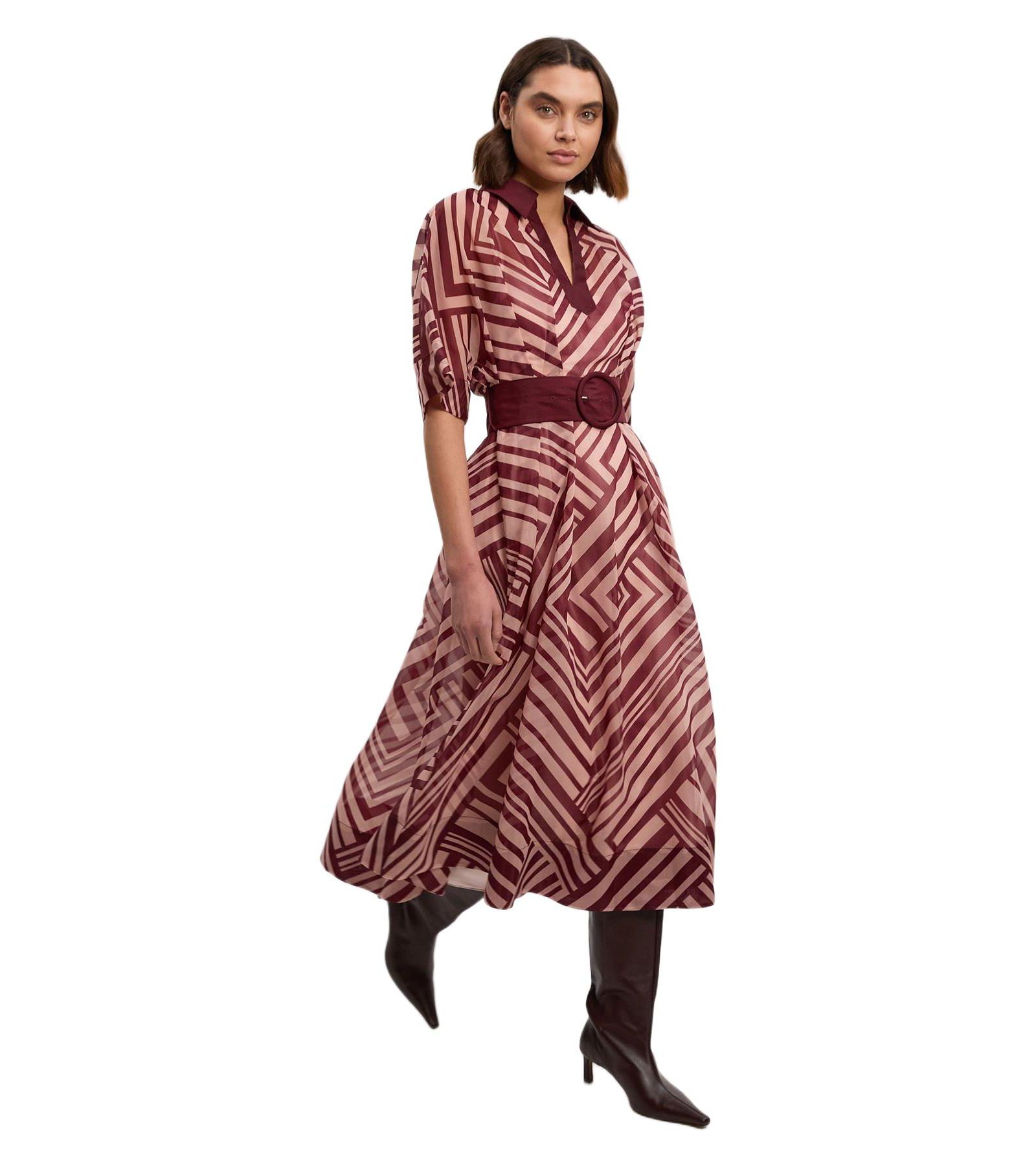 Женское платье Karen Millen Printed 3/4 Sleeve Plunge Midi