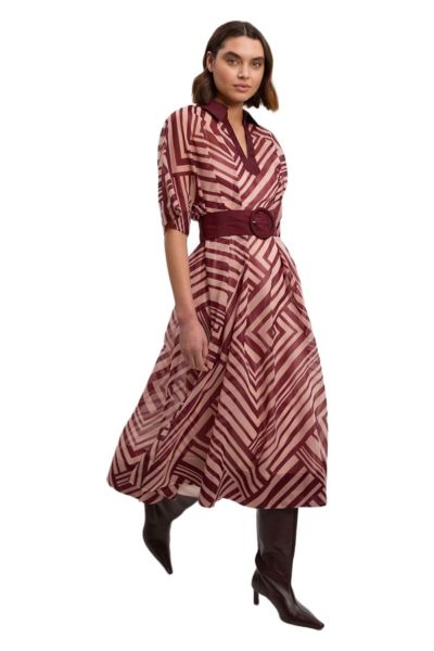 Женское платье Karen Millen Printed 3/4 Sleeve Plunge Midi