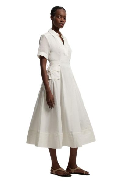 Karen Millen Women's Utility Short Sleeve Organdie Midi Dress