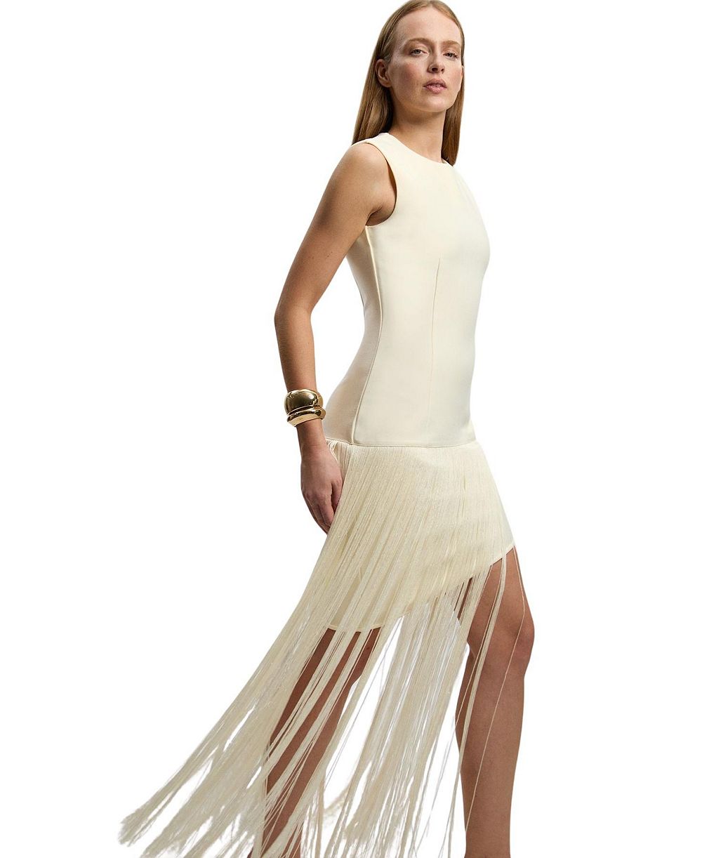 Женское мини-платье Karen Millen Form Fit Bandage Tassel Hem
