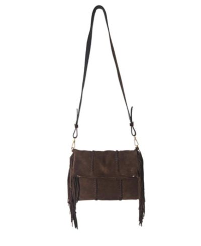 CARLOS FALCHI Fringe Suede Clutch and Messenger Bag