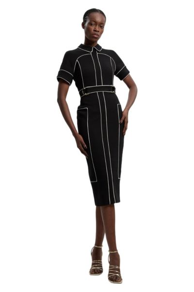 Karen Millen Women's Compact Stretch Pencil Midi Dress