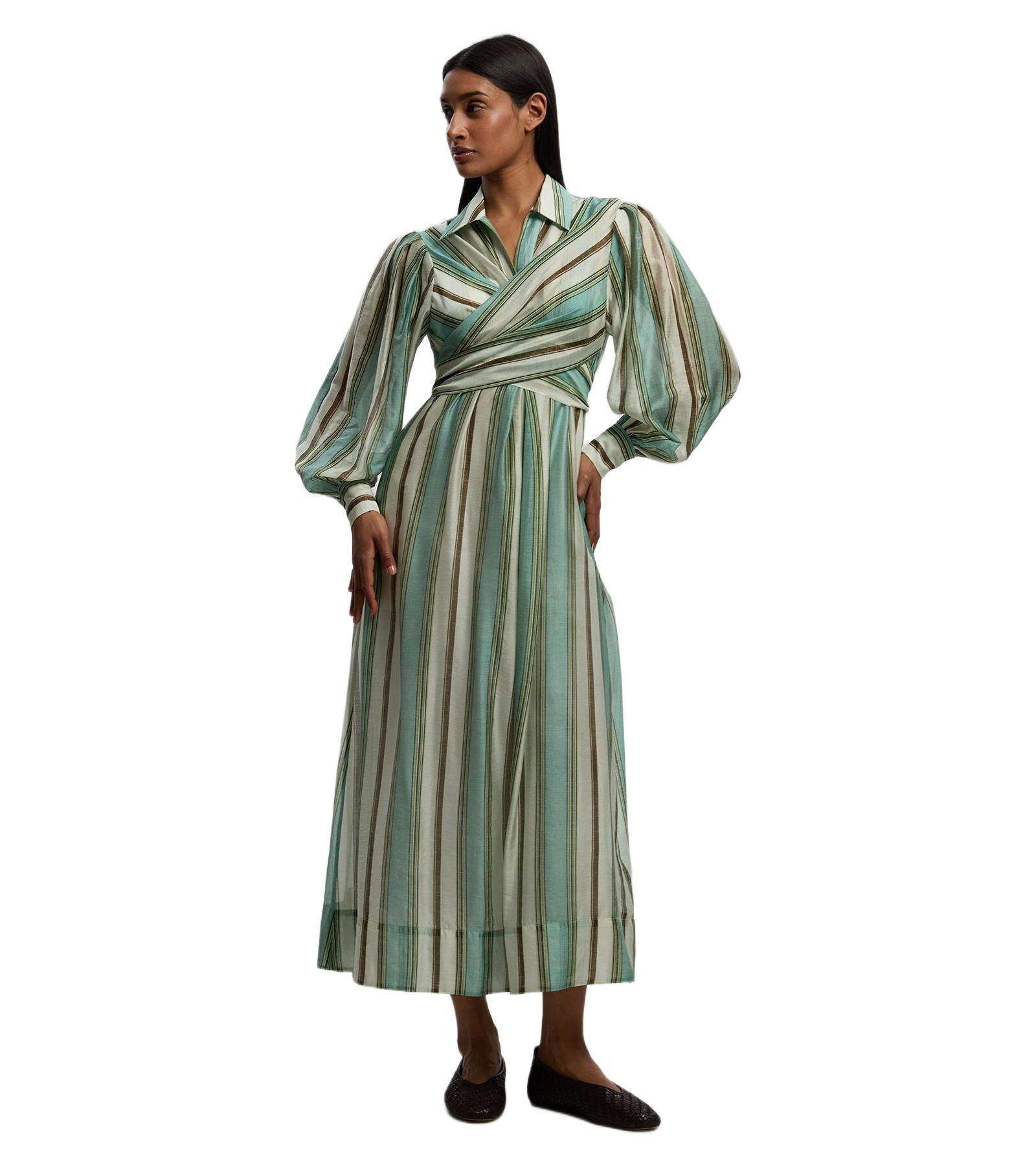 Платье-рубашка Karen Millen Women's Stripe Organdie Wrap