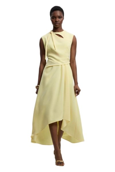 Karen Millen Women's Tailored Drape Neck Midi Dress