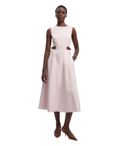 Karen Millen Women's Tailored Linen Full Midi Dress