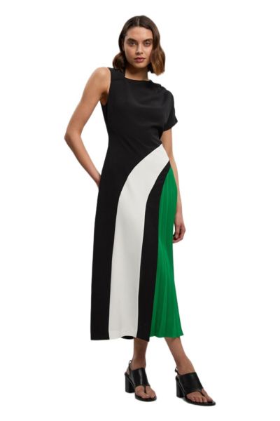 Karen Millen Women's Block Pleated Midi Dress
