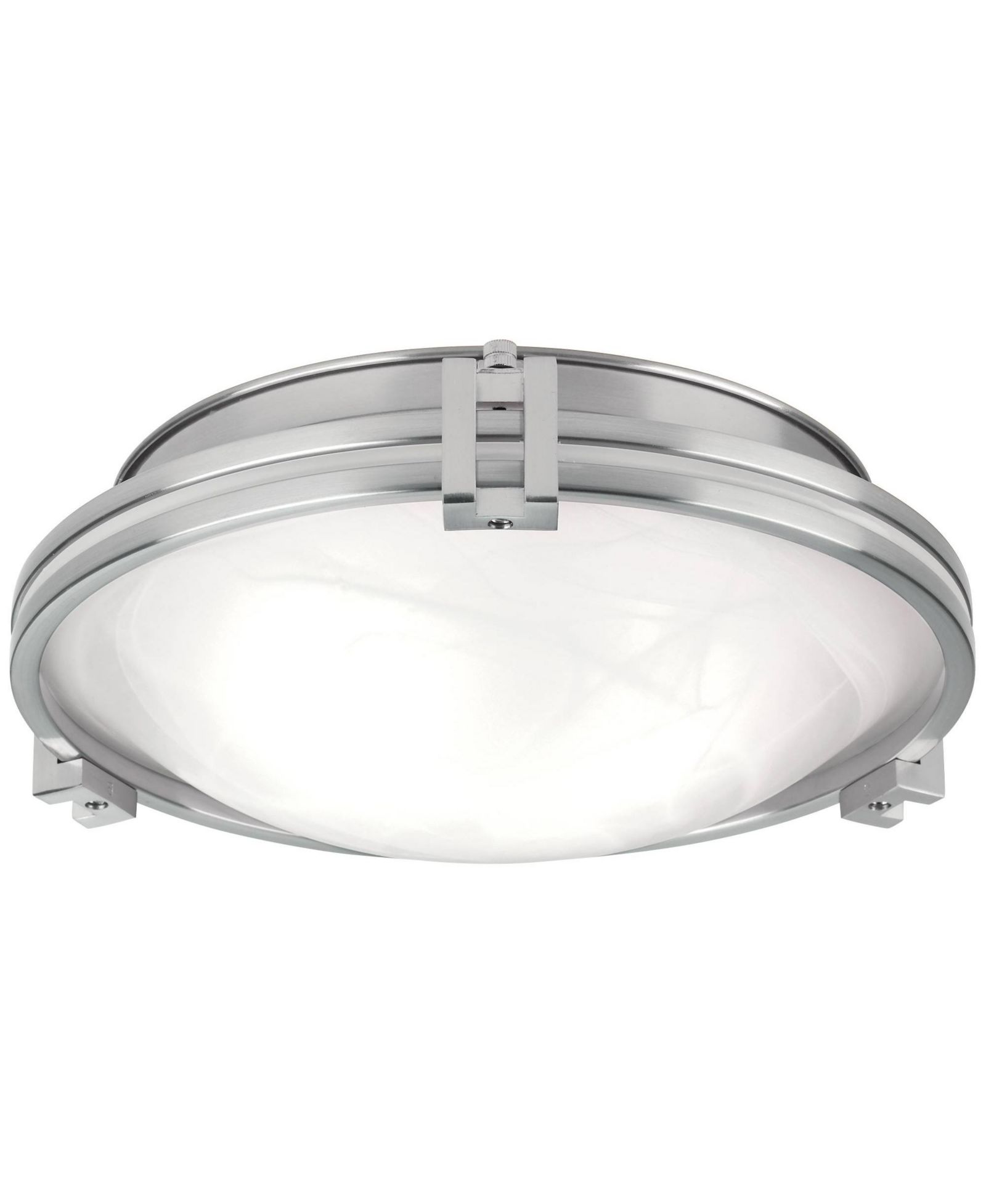Possini Euro Design Deco Modern Ceiling Light Flush Mount Fixture  Wide Brushed Nickel 2-Light Marbleized Glass for Bedroom Kitchen Living Room