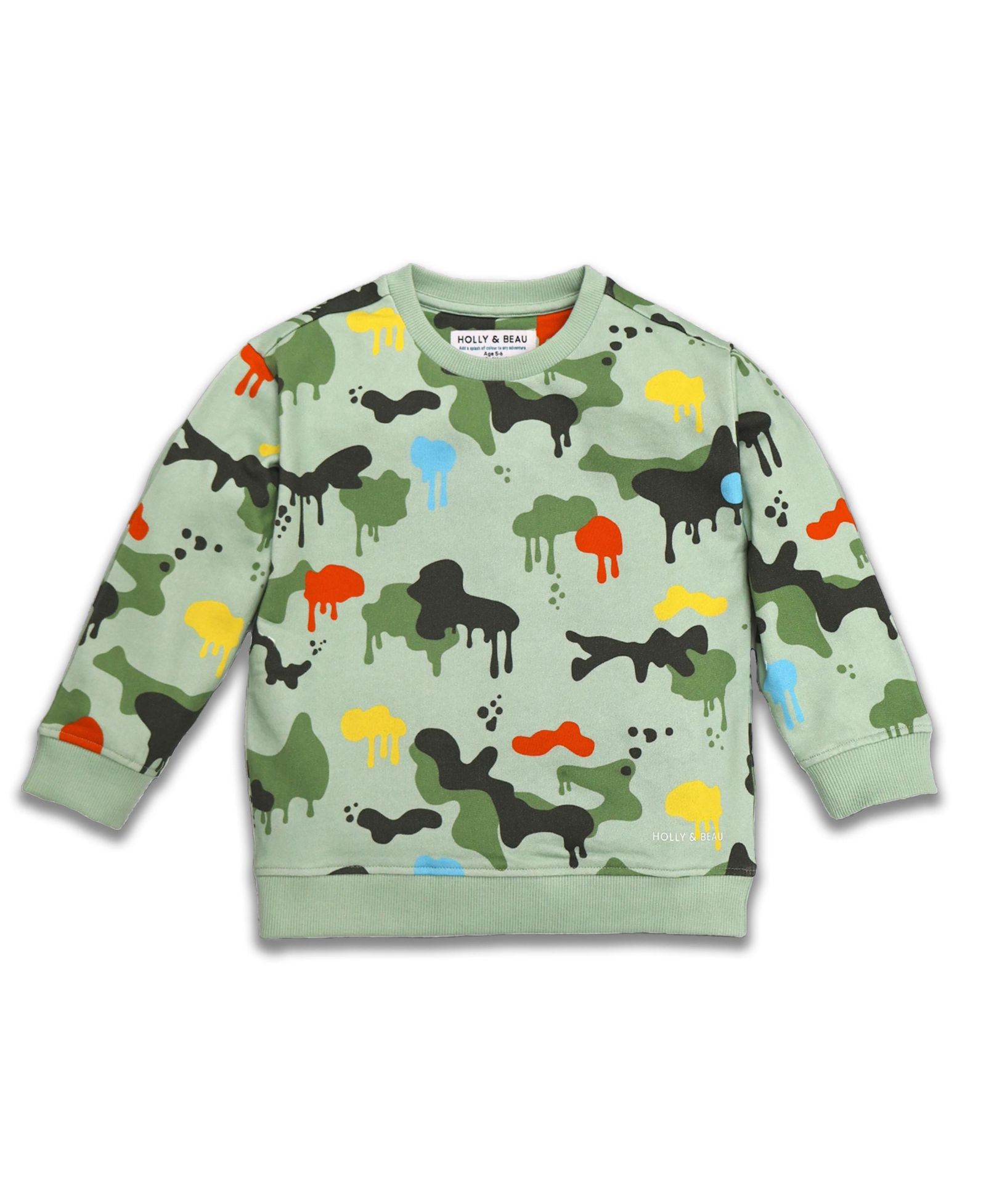 Детский хлопковый джемпер Holly and Beau Little Boys Dinosaur Crew Neck Sweatshirt