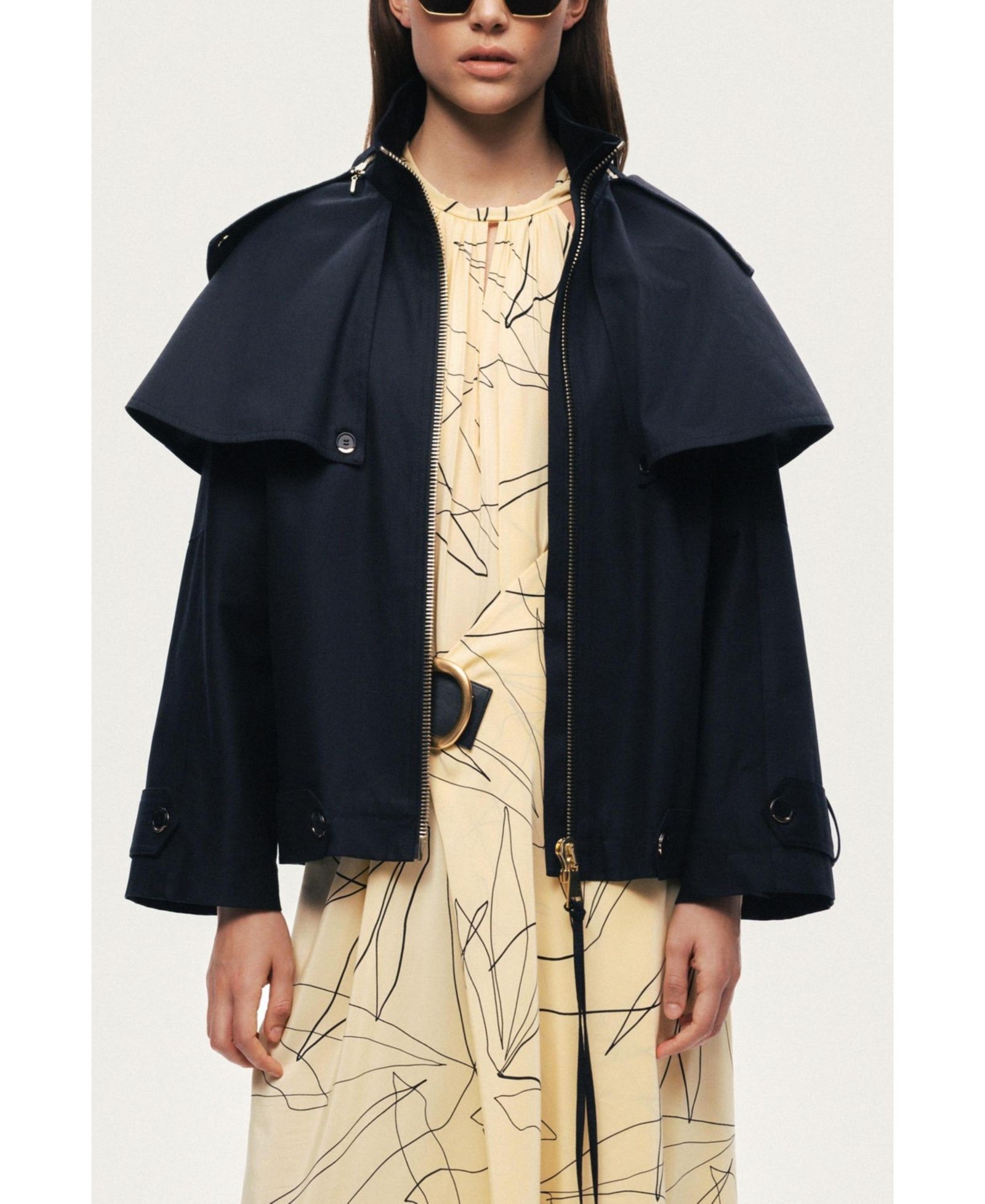 NOCTURNE Women's Hooded Short Trench Jacket