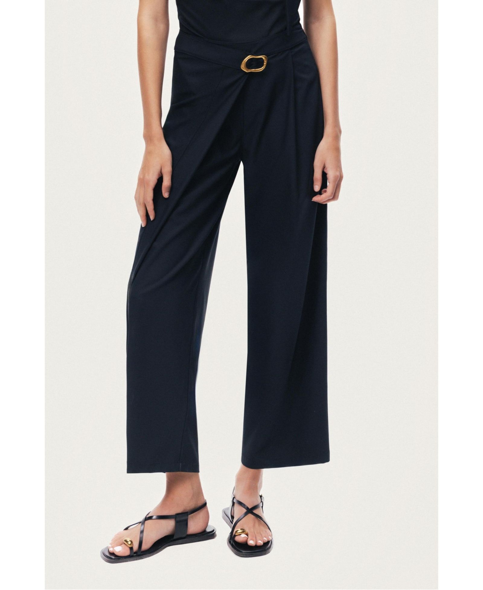 NOCTURNE Women's Asymmetric Buckle Detail Pants