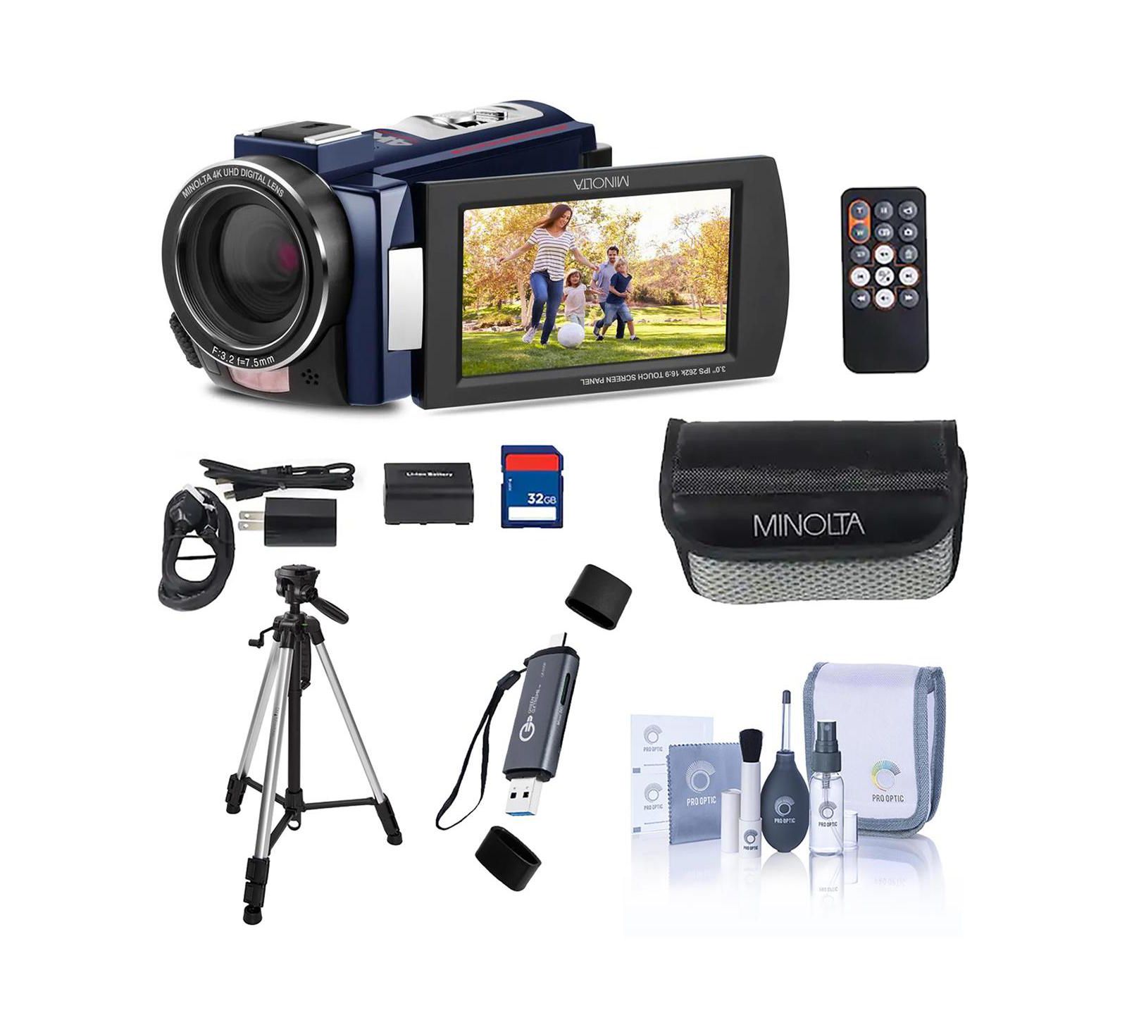 Minolta видеокамера Minolta MN4K25NV 30MP 4K Ultra HD 3" сенсорная с комплектом штатива и USB 3.0