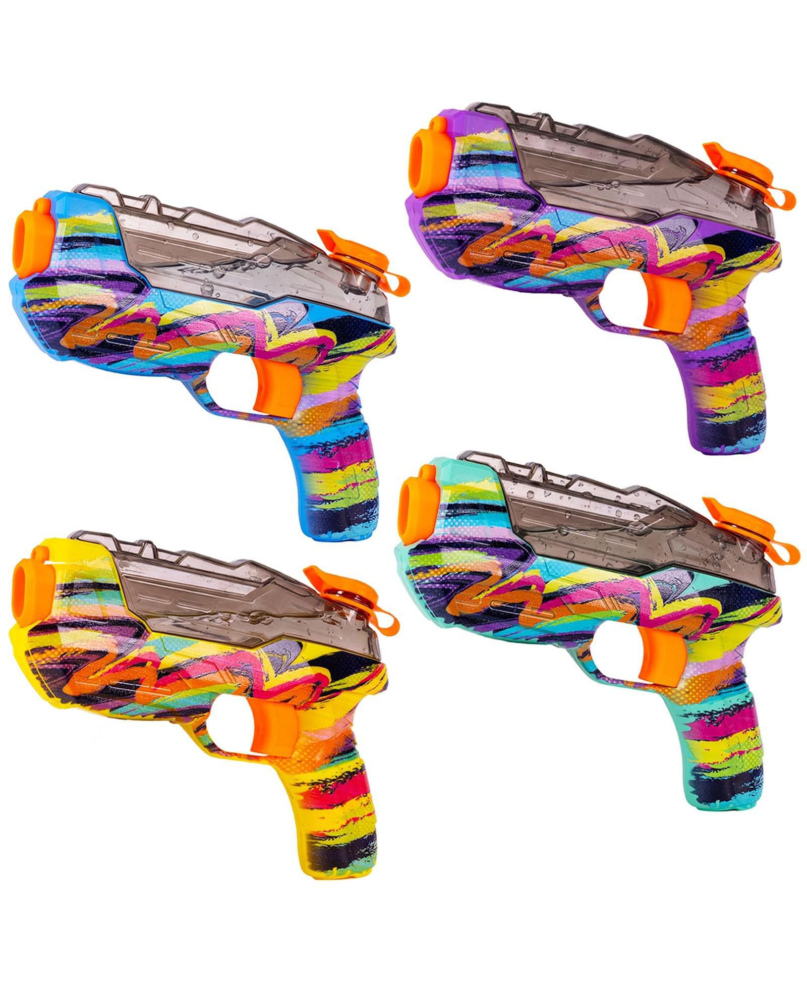 Gnuadz See-Through Tank Water Blasters, 4-Pack, Ages 5+