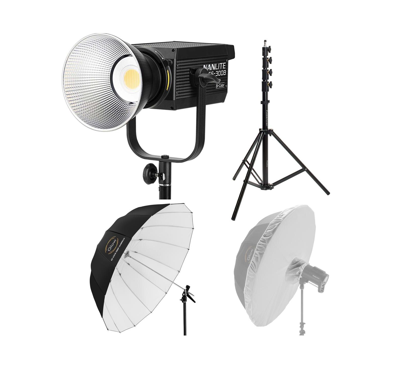 Видеосвет Nanlite FS-300B LED Monolight с зонтом и стойкой