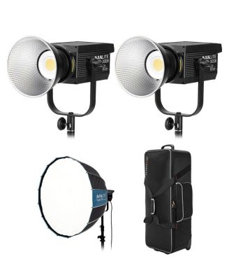Светодиодный видеопрожектор Nanlite FS-300B Bi-Color с софтбоксом Rapid 90 и жестким кейсом GLSBPS36