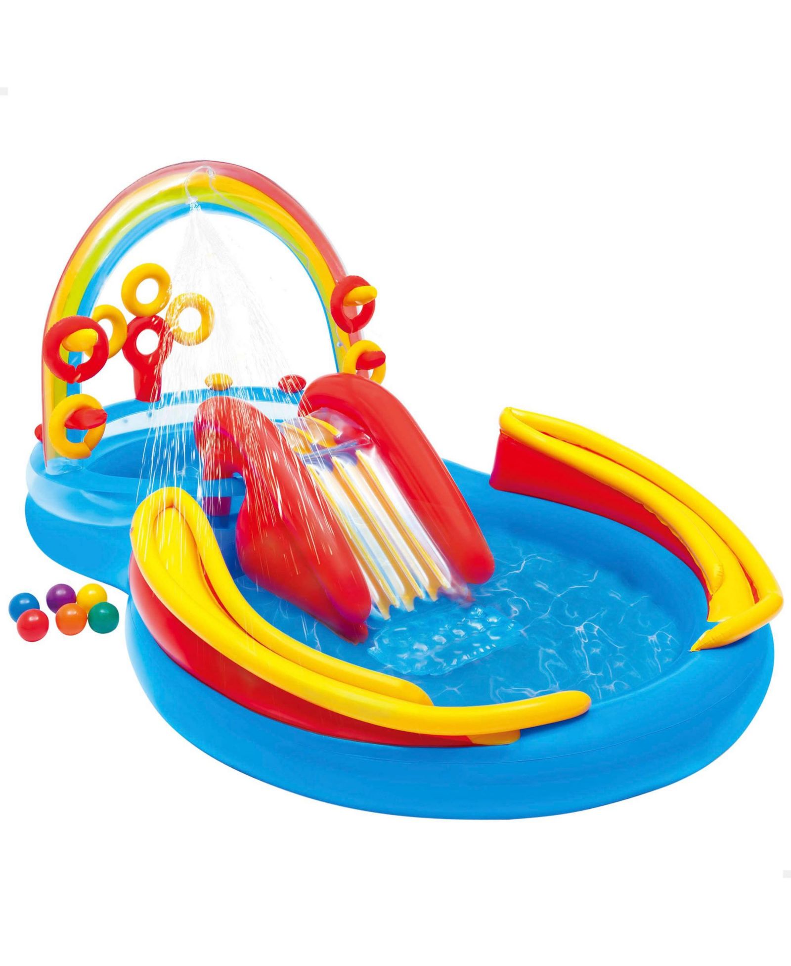 Надувной игровой набор GNUADZ Rainbow Slide Pool Ring Toss для детей