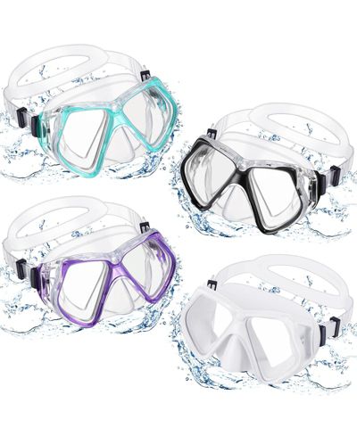 GNUADZ 4pc Adult Diving Mask Tempered Glass Snorkel Gear