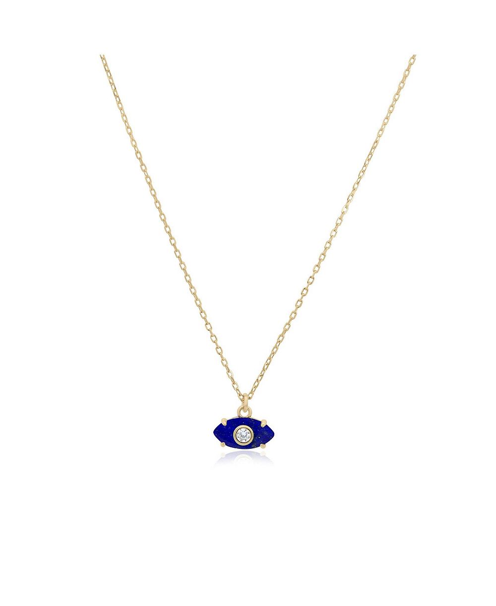 Ожерелье The Lovery Lapis Evil Eye, позолоченное серебро 14K Gold-Plated