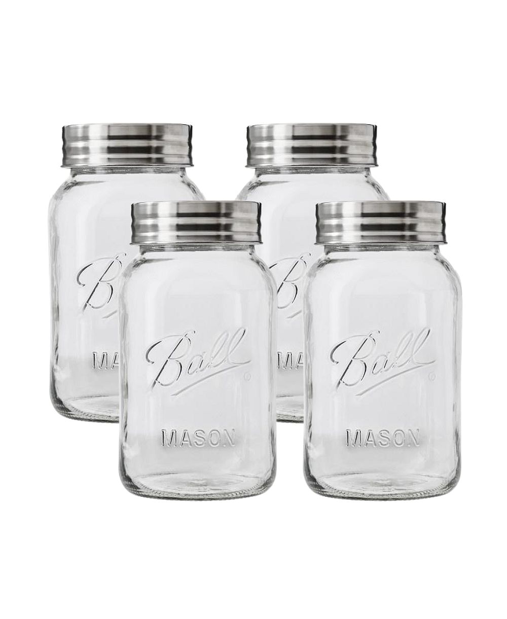 Ball Glass Mason Jar, Regular Mouth, Quart Size (32 oz), Pack of 4