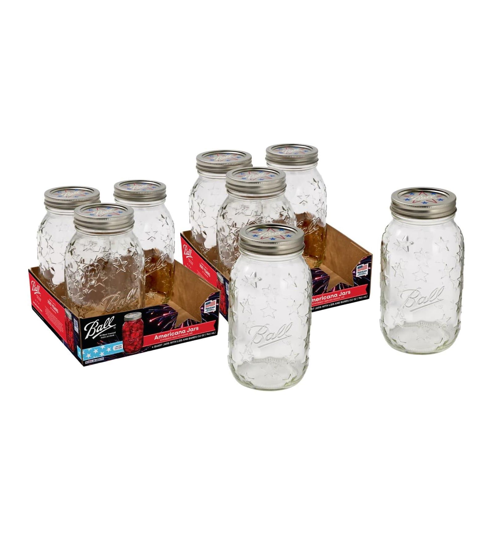 Стеклянные банки Ball Americana Mason Jars, Regular Mouth, 16 oz, 8 шт