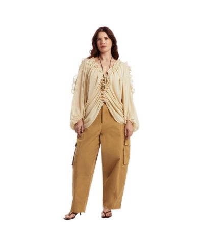 Брюки June & Vie Women's Barrel Leg Cargo