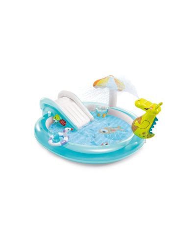 Gnuadz Gator 79" x 67" x 33" PVC Inflatable Water Slide Kiddie Pool, 42-Gallon Capacity, Ages 2+