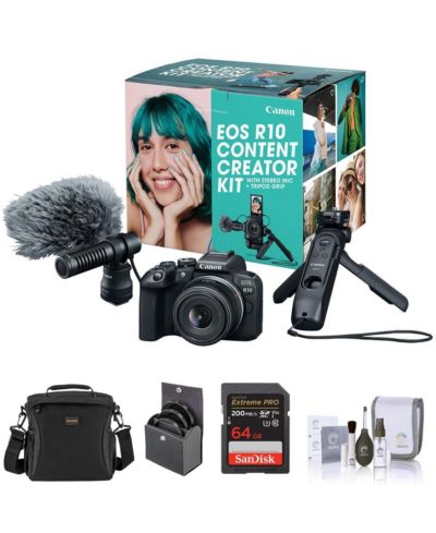 Canon EOS R10 Camera with 18-45mm Lens Content Creator and Included Value