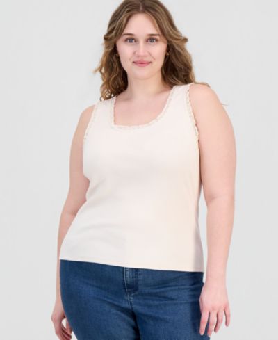 And Now This Топ без рукавов с отделкой из кружева Plus Size