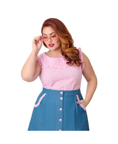 Женская хлопковая блузка Smak Parlour Plus Size 1960s Ruffle