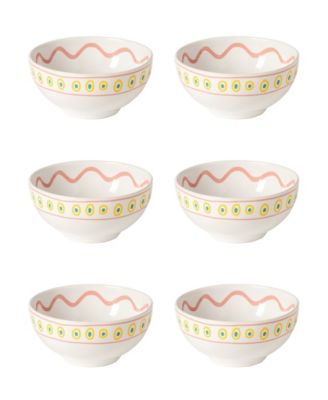 Costa Nova Tulip Stoneware Cereal Bowls, Set of 6