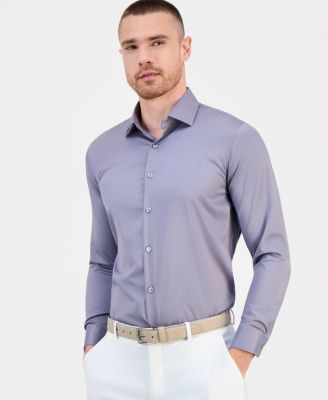 Suslo Couture Мужская рубашка Slim-Fit Solid Four-Way Stretch