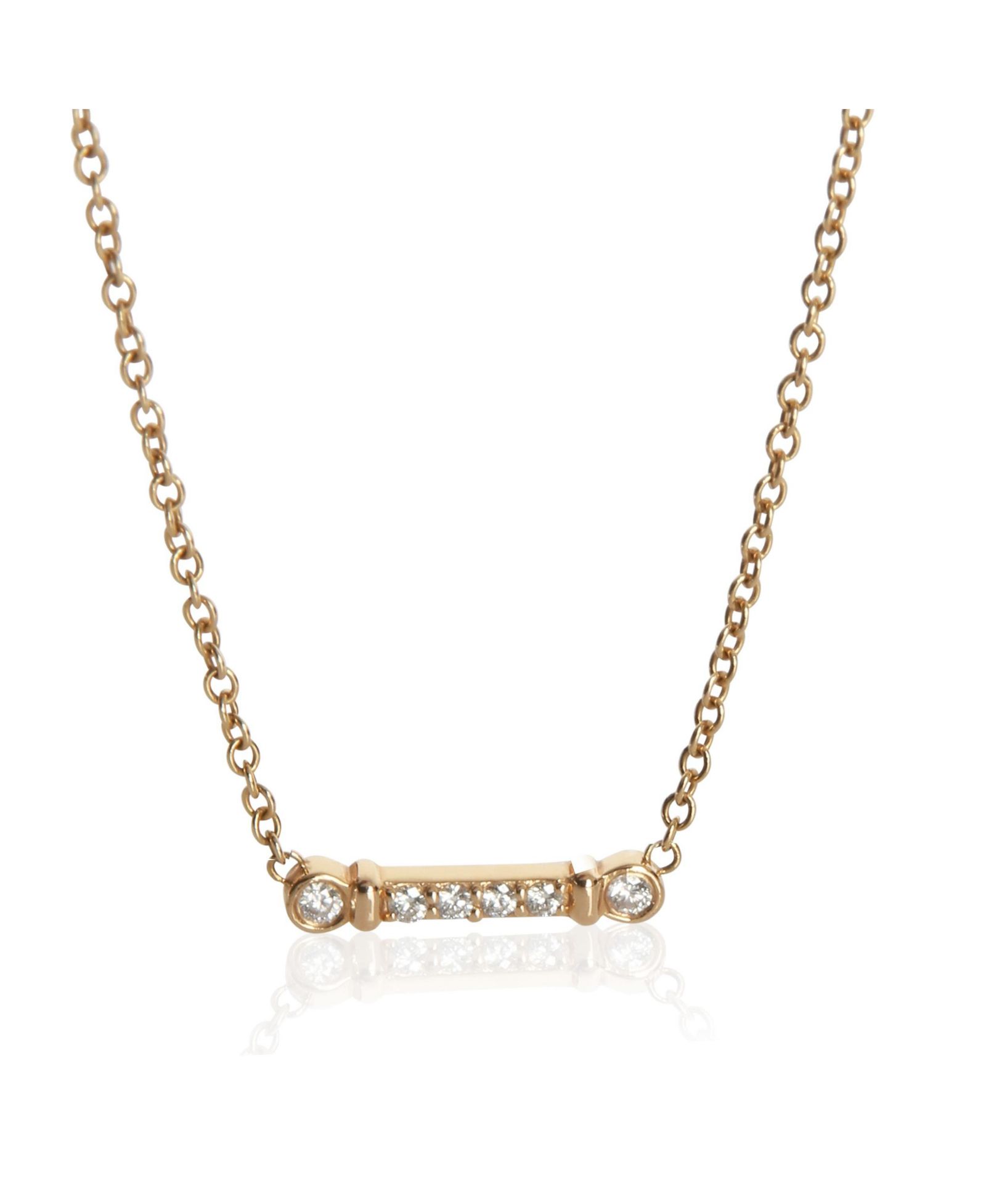 Pre-Owned Tiffany & Co Rose Gold Diamond Fluer De Lis Key Bar Pendant